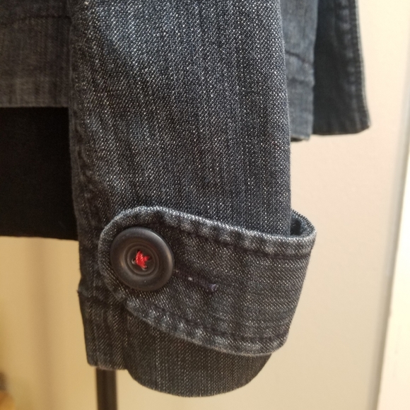 Loft Dark Wash Denim Double Breasted Peacoat - Picture 4 of 9